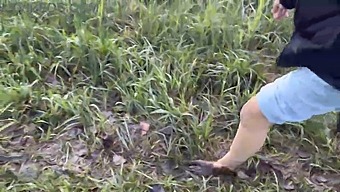 Walking On Muddy Feet In A Swampy Bog